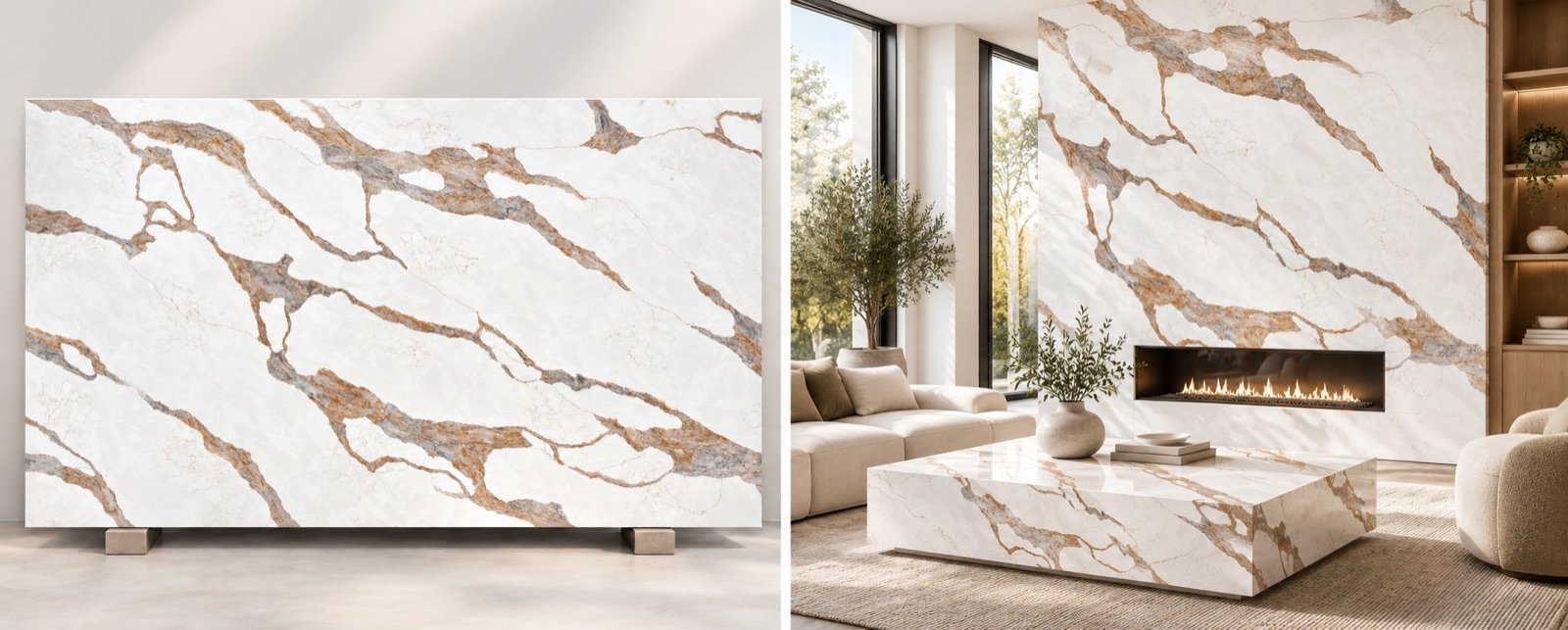 Calcatta Venice Quartz quartz slab