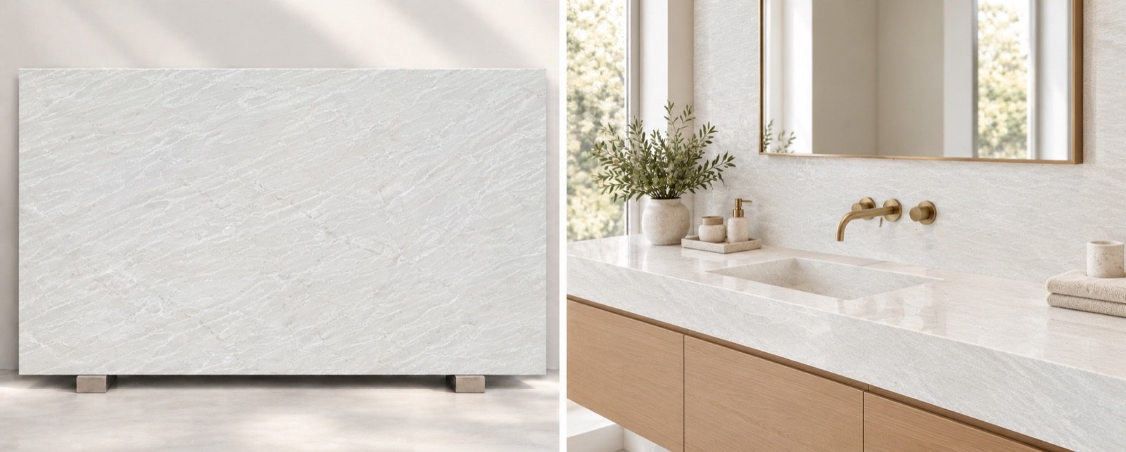 Cristallo Translucent Quartz quartz slab, 3 CM