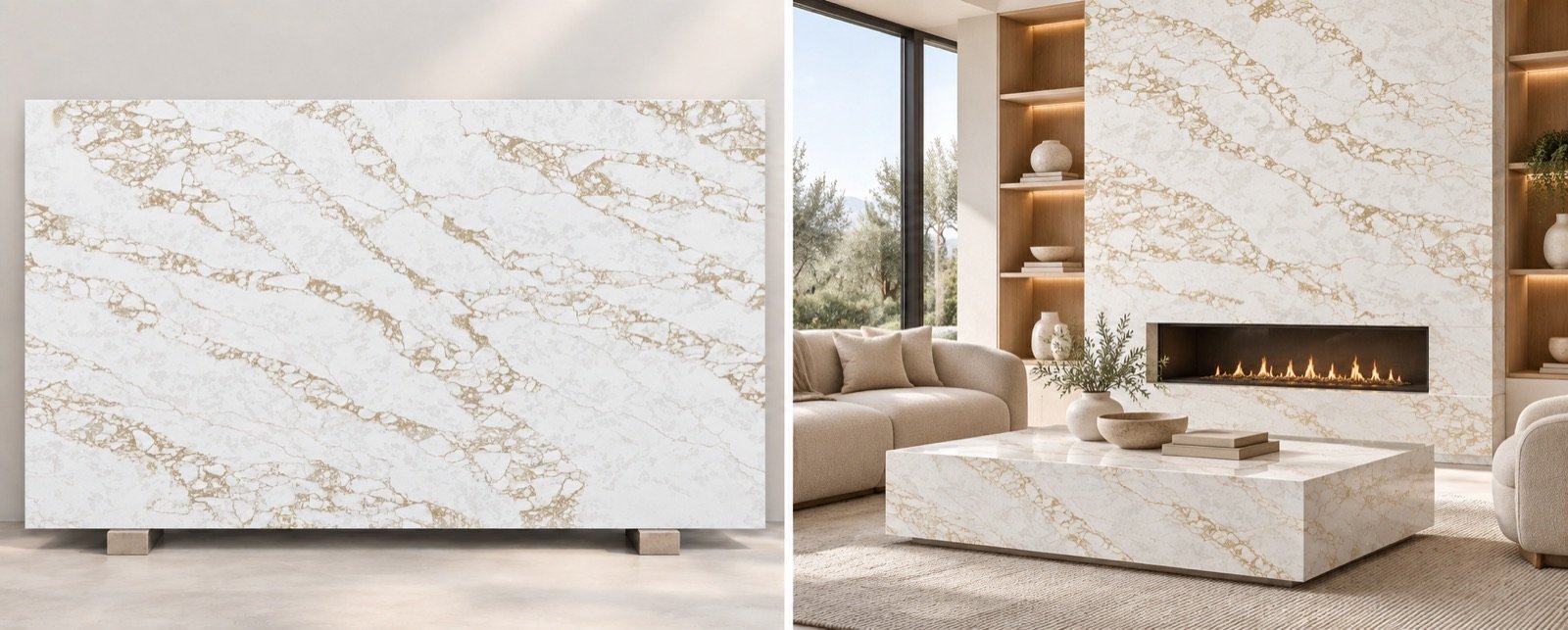 Infinity Gold quartz slab